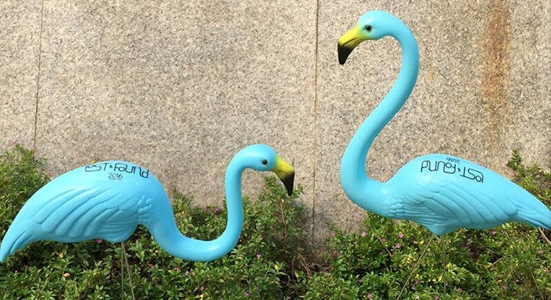 Esterno di Plastica di Simulazione Fenicottero Decorazione per Il Giardino Festival Cerimonia Nuziale Del Partito di villa giardino arredamento: Blu