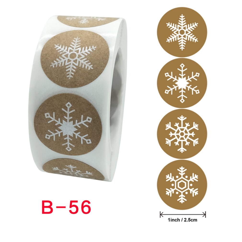 500 stuks zelfklevende labelstickers met schattige kerstpatronen, handig en draagbaar