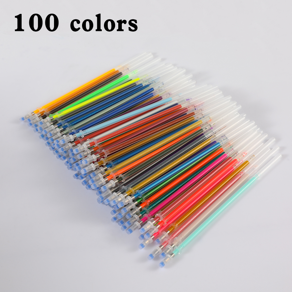 0,5 mm 100 Farben Kugelschreiber Fluoreszierende Minen Farbblitzstift Glatte Tinte Malerei Graffiti Stifte Studentenbriefpapier 04116: Licht Grün