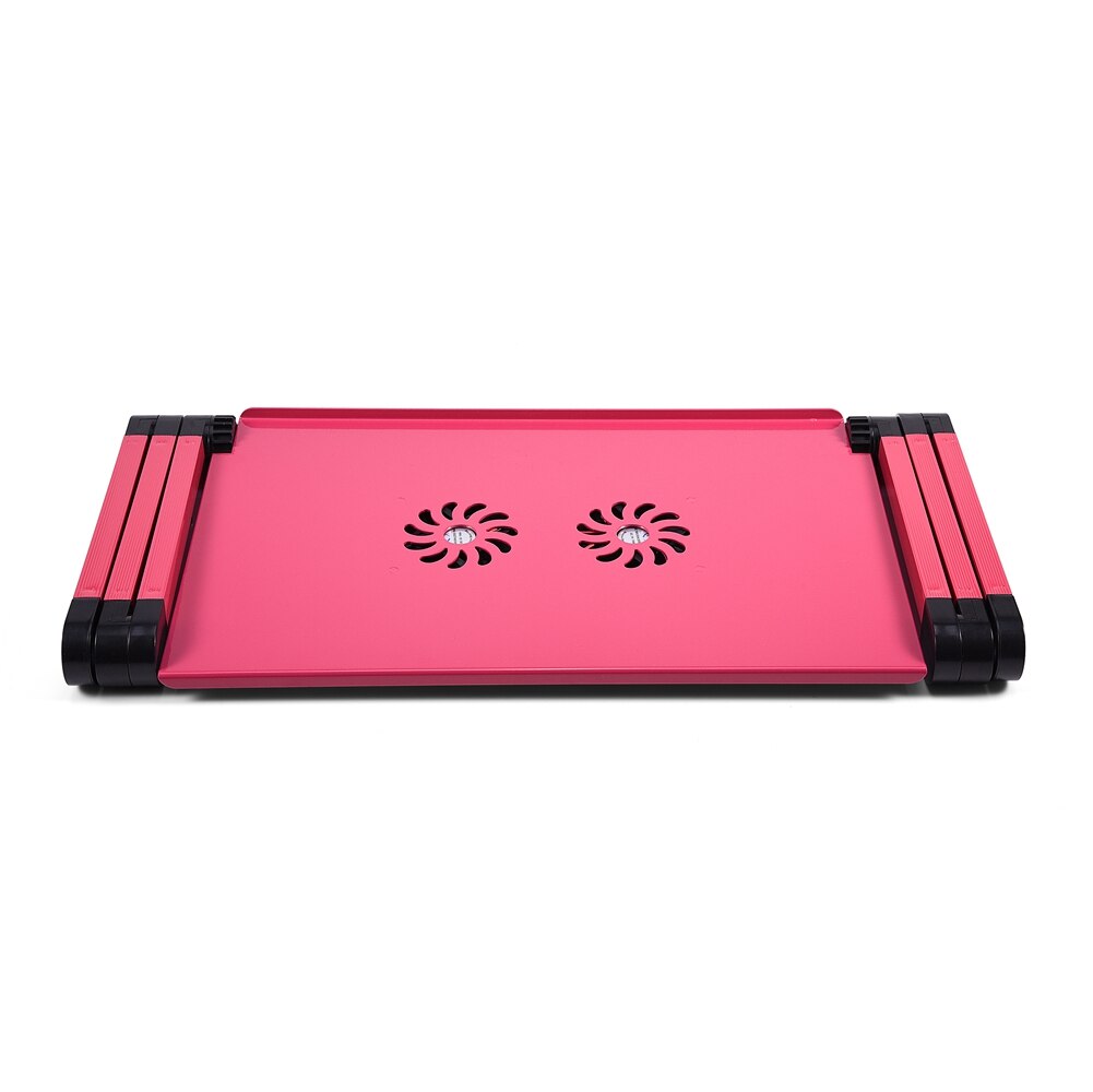 360° Adjustable Foldable Laptop Desk Table Stand Holder Built-in 2 Cooling Dual Fan & Mouse Boad