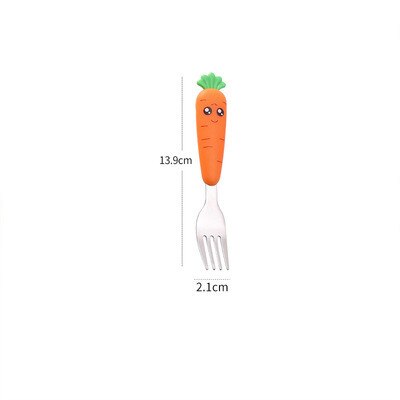 Children's Home Tableware Cute Cartoon Radish Stainless Steel Baby Goods Cutlery Set Feeding Spoon Fork Things For Baby: 2