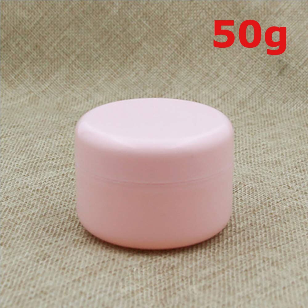 50 stk prøve tomme beholdere krukker gryder flasker med låg dækker etuier til creme lotion kosmetisk makeup olier læbepomade pigmenter: Lyserød  x 50g