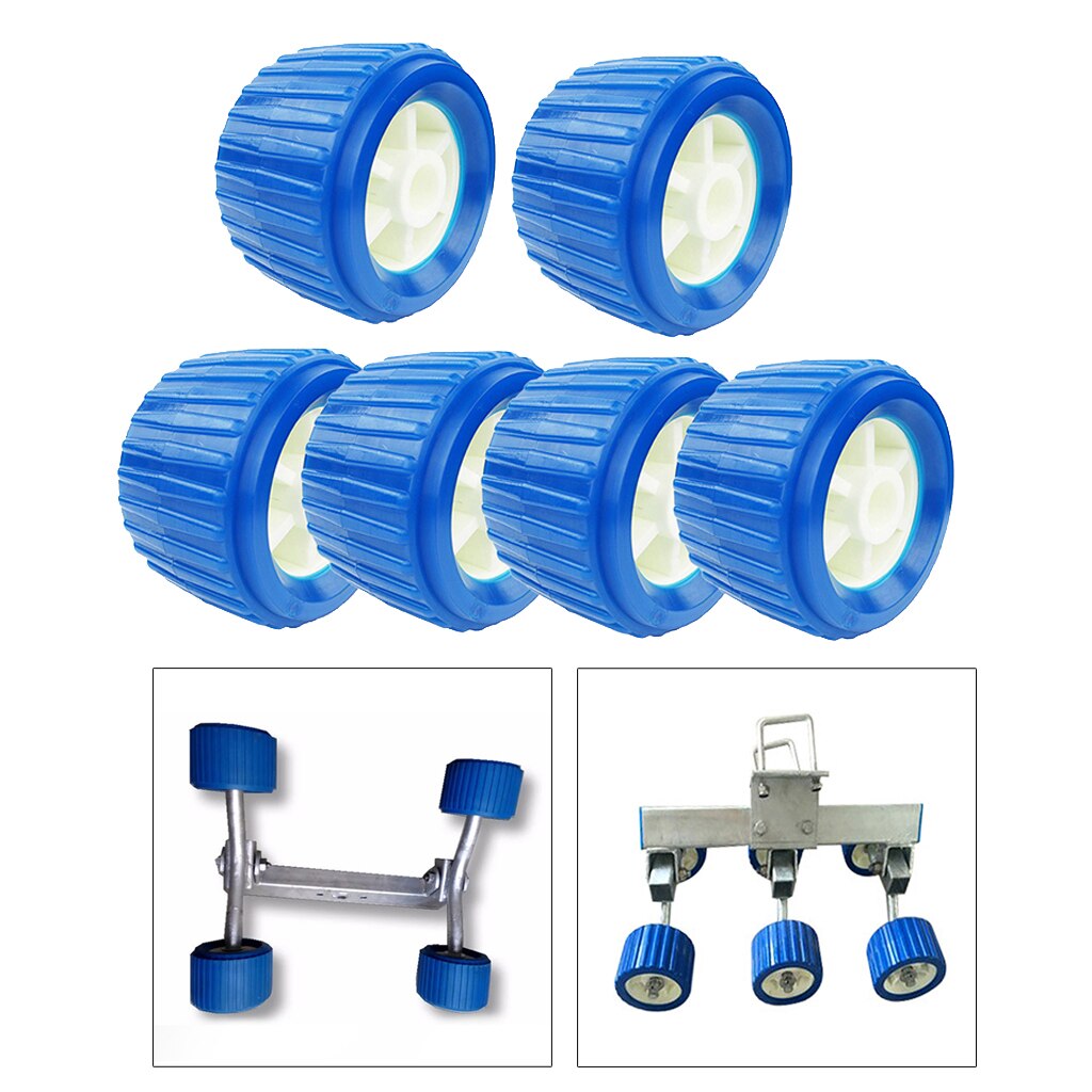 6pcs Heavy-Duty Trailer Roller Marine Ribbed Wobble Loader Trailer Hardware