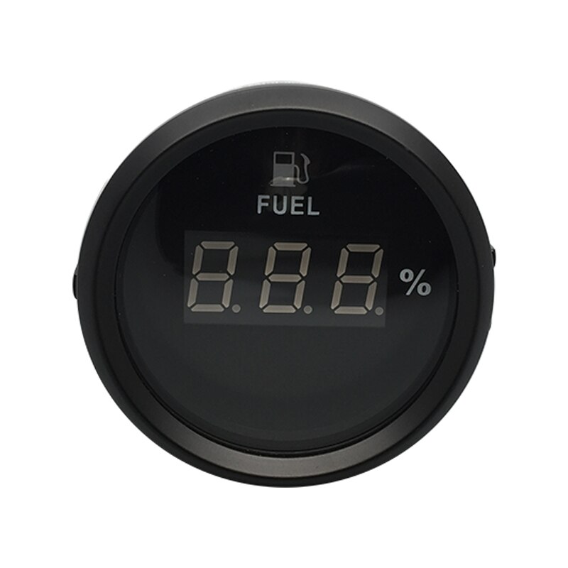 Universal 52mm Digital Fuel Level Gauge Indicator 0-190ohm Oil Level Gauge Fit Boat Car with Red Backlight Waterproof