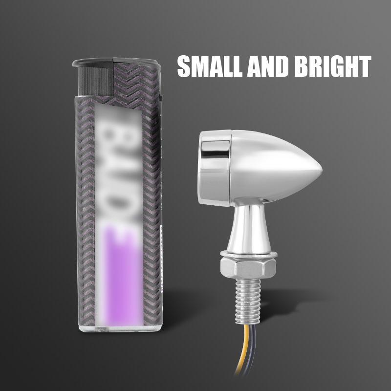 Mini Blinker Light Motorcycle Turn Signal Lights Chrome Black Yellow Red White Rear Indicator Light for Honda Yamaha Suzuki