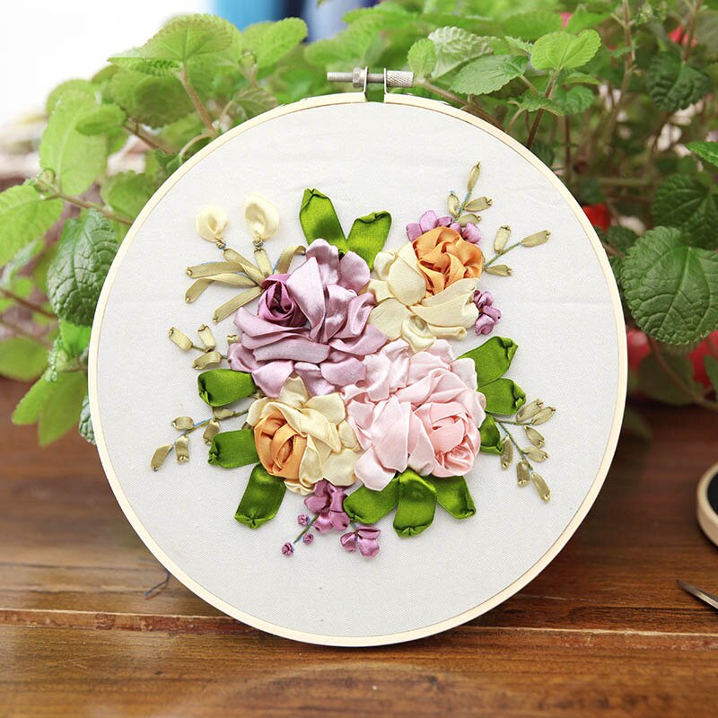 Ribbon Flower Embroidery Kit for Beginner Handwork Needlework Cross Stitch Set Swing Art Handmade Craft Wall Painting Home Decor: 5
