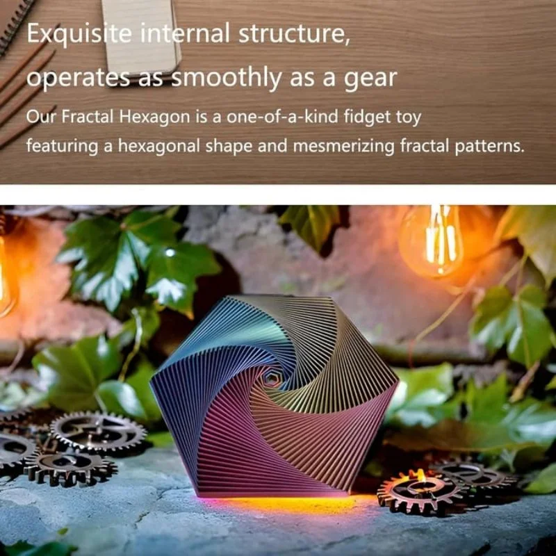 3D-stampato frattale agitarsi esagono 3D Stampato Esagonale Giocattoli Antistress Esagonale Anello Fractale Esagonale spirale Cambia Giocattoli