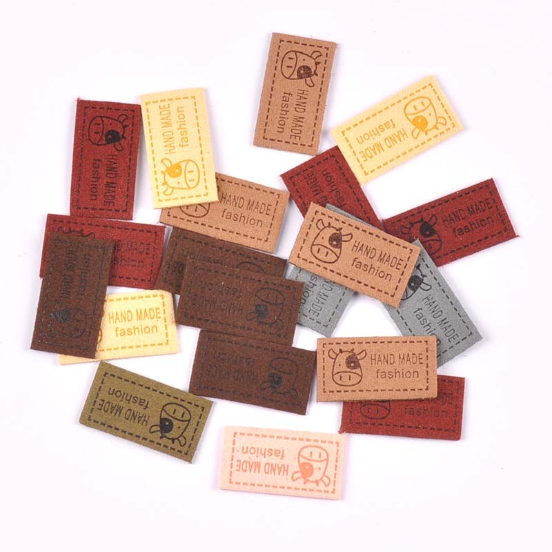 20Stck gemischt Flanell Geprägte Etiketten Für Kleidung NäHenne Zubehör Pflege Taschen Kleidungsstück Stichworte DIY Handgemachte Handwerk 18x33mm c3083: gemischt