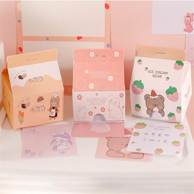 Post-It Notes Leuke Melkpak Scrapbooking Stickers Stationaire Kantoor Schoolbenodigdheden Chinoiserie Papier Memo Pad Kleverige Label