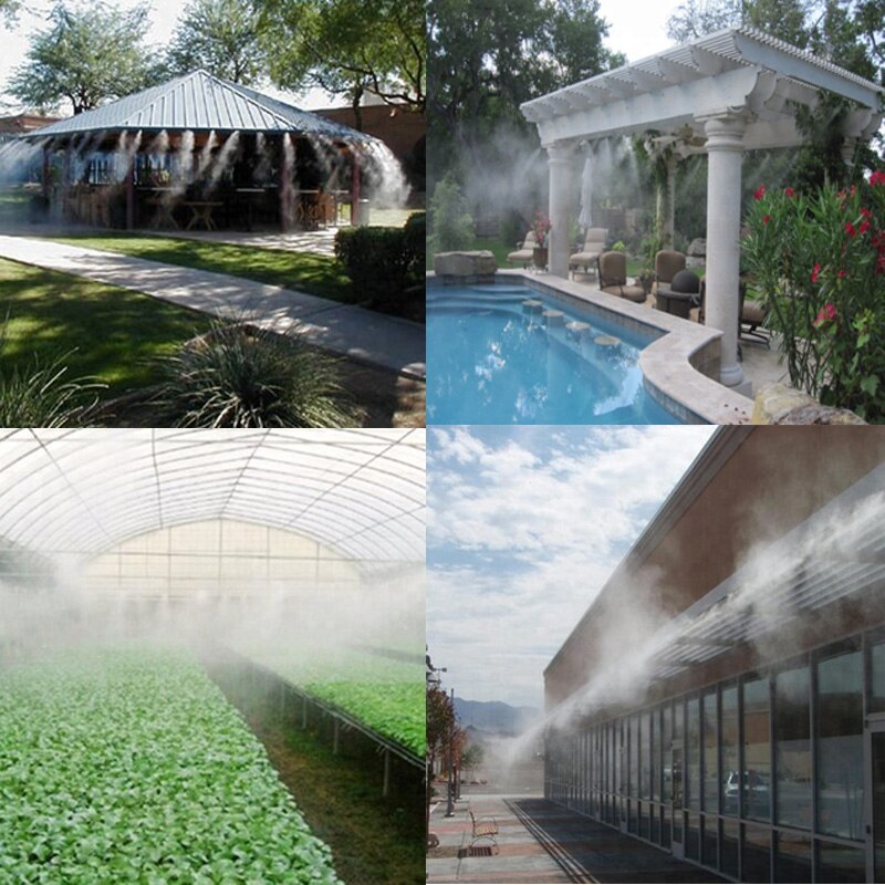 12M Water Mist Spray Electric Diaphragm Pump Kit Misting System Automatic Water Pump Sprayer with Brass Nozzles for Garden