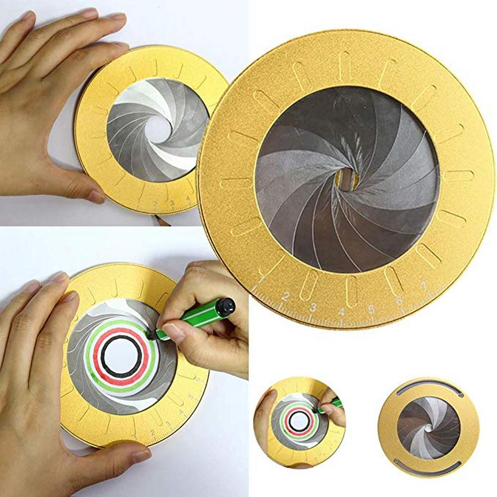 Adjustable Precise Math Measuring Ruler Stainless Steel Round Baking Inspiring Circle Drawing Tool Party Rotary Stationery