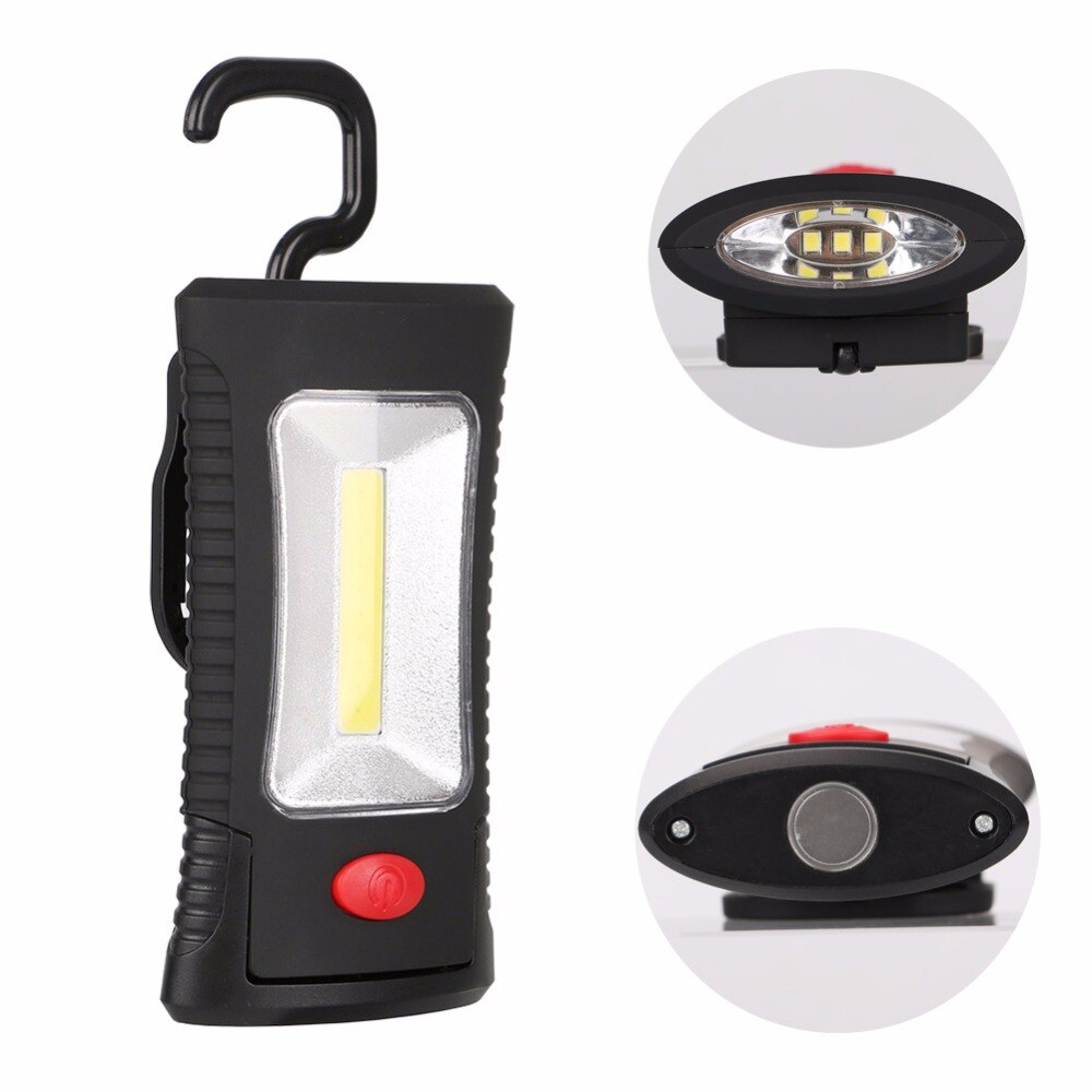 Magneet Cob Led Werken Lamp Cob + 3Leds 2-Modi Led Zaklamp Werken Licht Outdoor Zaklamp Lamp Met opvouwbare Haak