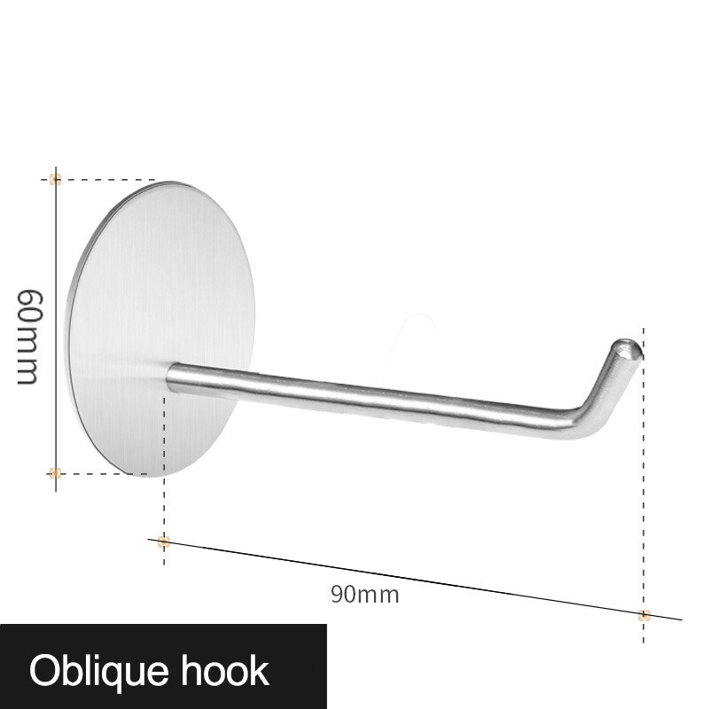 Crochets à suspension de cuisine, 3M, 1 pièce, crochet mural pour serviettes et vêtements, pour accessoires de salle de bains: Oblique hook 6-90