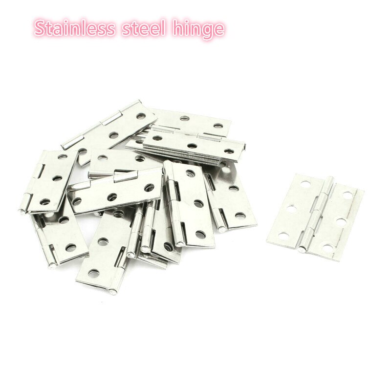 20pcs Mini Flat Hinge Stainless Steel Cabinet Doors Windows Hinge Wooden Box DIY