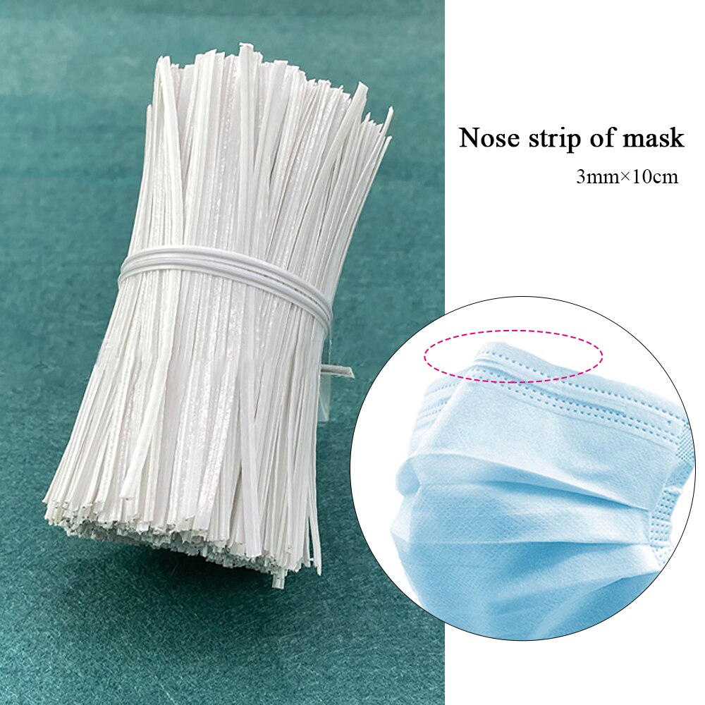 100pc 0.3 10cm plastic neusbeugels voor doe-het-zelf maskers, enkele kern, neusbrugclips, sieradenmateriaal, accessoires, wit