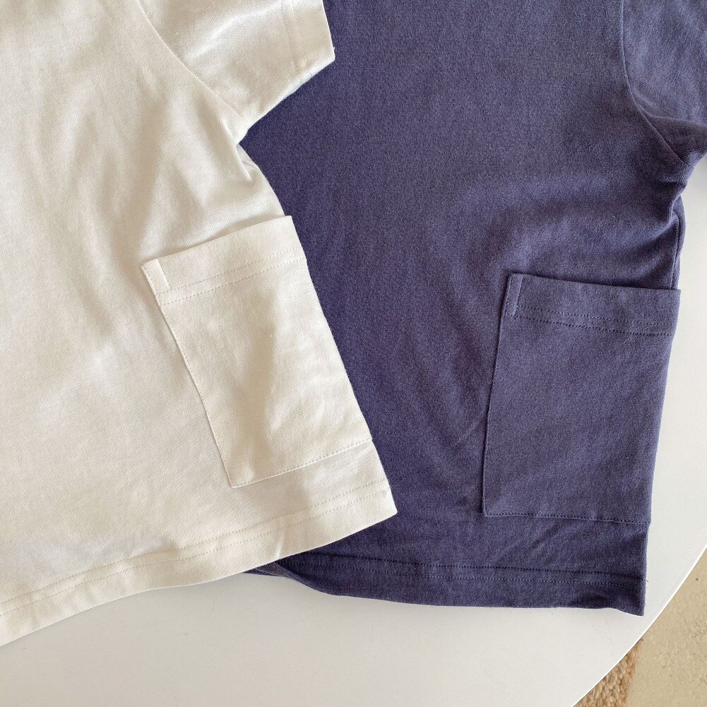 T-shirt à manches courtes pour garçons et filles, couleur unie, 2-6T, été
