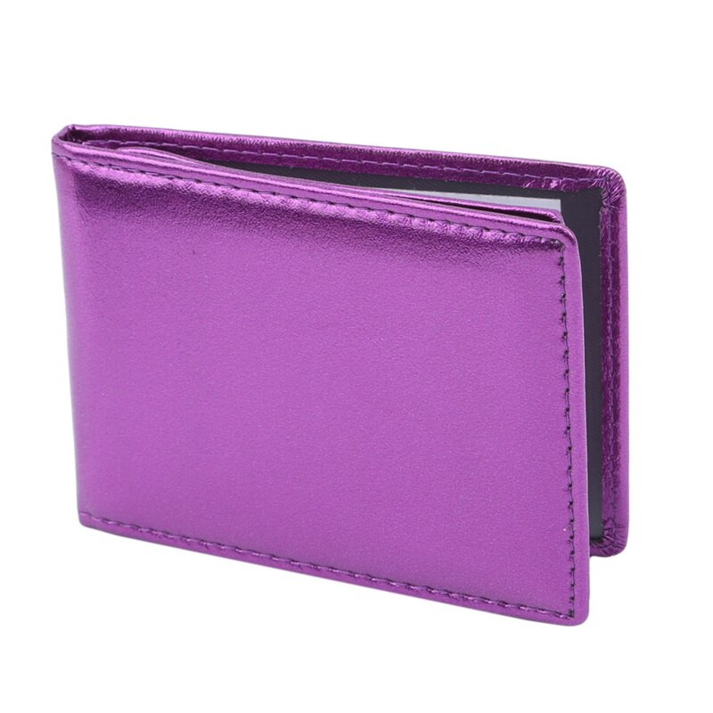 Porte-Carte de Crédit Sac D'argent Étui Portefeuille En Cuir Mince En Microfibre 10.5 8 Couleur unie Femmes Hommes Clip Synthétique Anti-Vol Ligne: purple