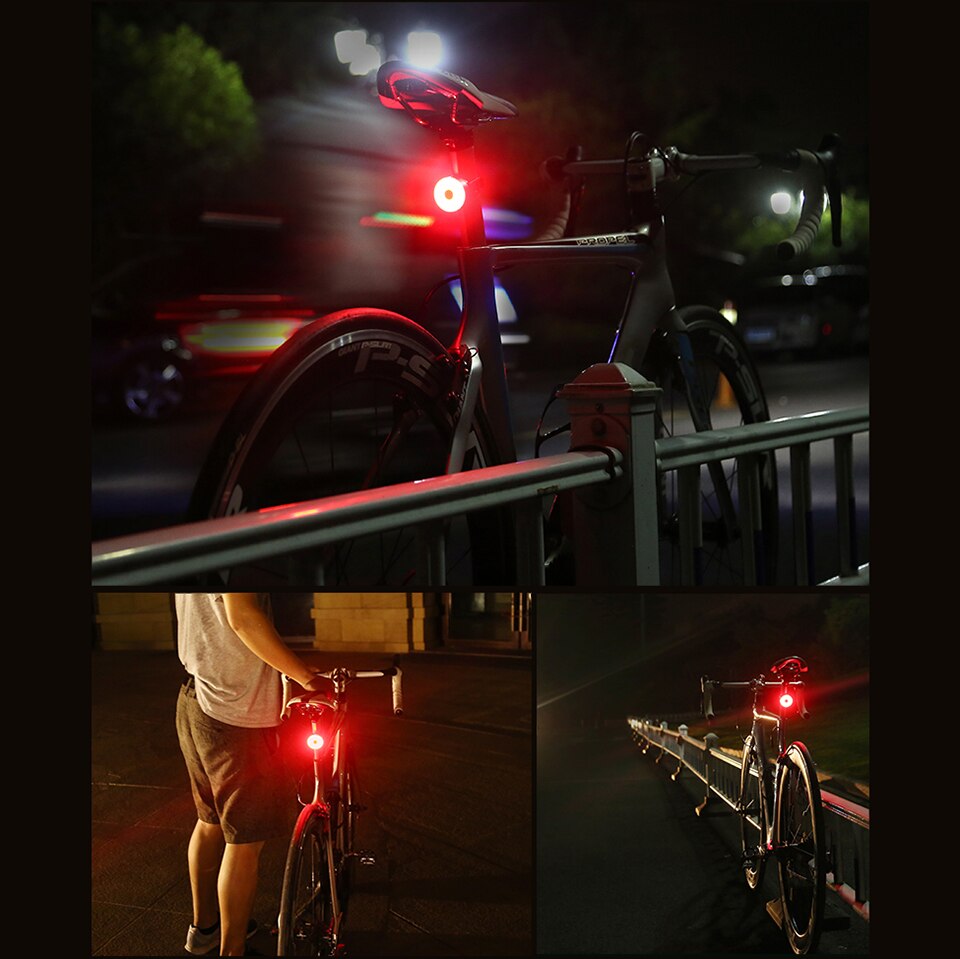 Multi Beleuchtung Modi Fahrrad Licht USB Ladung Führte Fahrrad Licht Blitz Schwanz Hinten Fahrrad Lichter