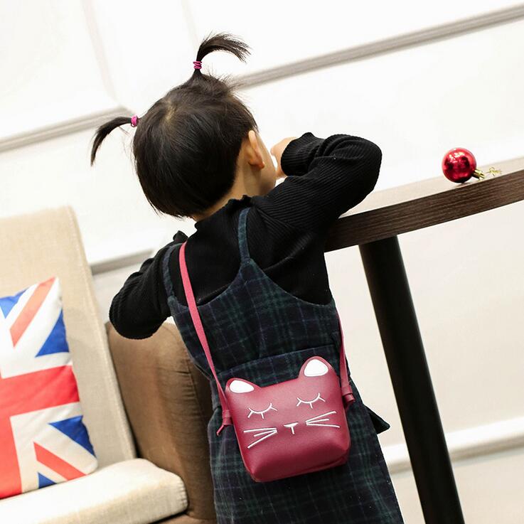 Mini Cartoon Kat Meisjes Messenger Bag Mooie Kinderen Prinses Mode Crossbody Tassen Vrouwelijke Karakter Schoudertas HS01