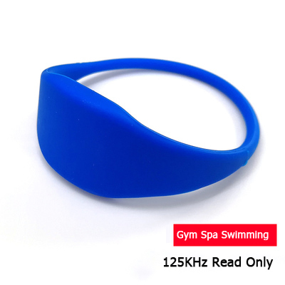 Pulsera EM 125Khz EM4100, pulsera de silicona RFID, solo lectura, Protocolo 18000-2: WB05-Blue