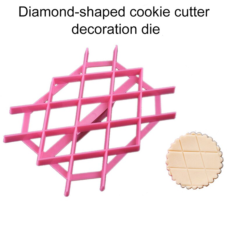 Roze Diamant-Vormige Cookie Cutter Decoratie Snijden Mold Keuken Taart Tools Bakvorm Fondant Cake Vlot Embosser Mal