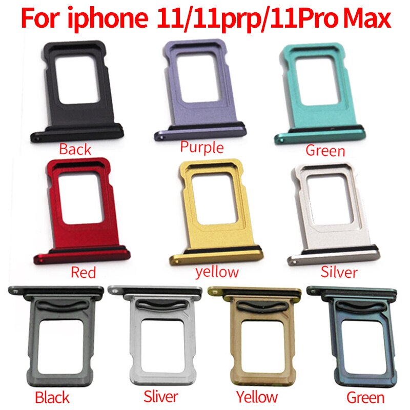 10pcs/lot SIM Card Tray For iPhone 11 Pro Max 11Pro Reader Connector Slot Tray Holder With Waterproof Ring