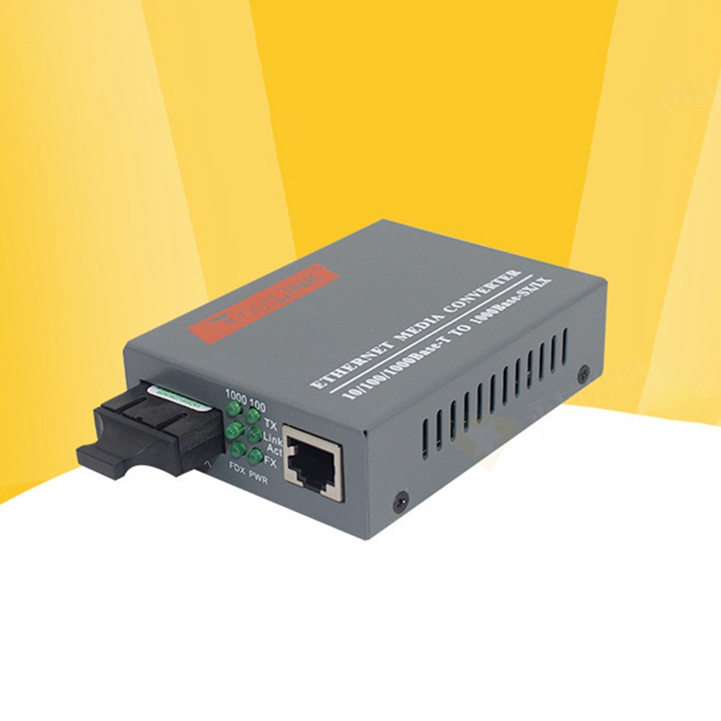 Single-Mode Dual-Core Gigabit Dual-Fiber Optical Fiber Transceiver Photoelectric Converter,Black