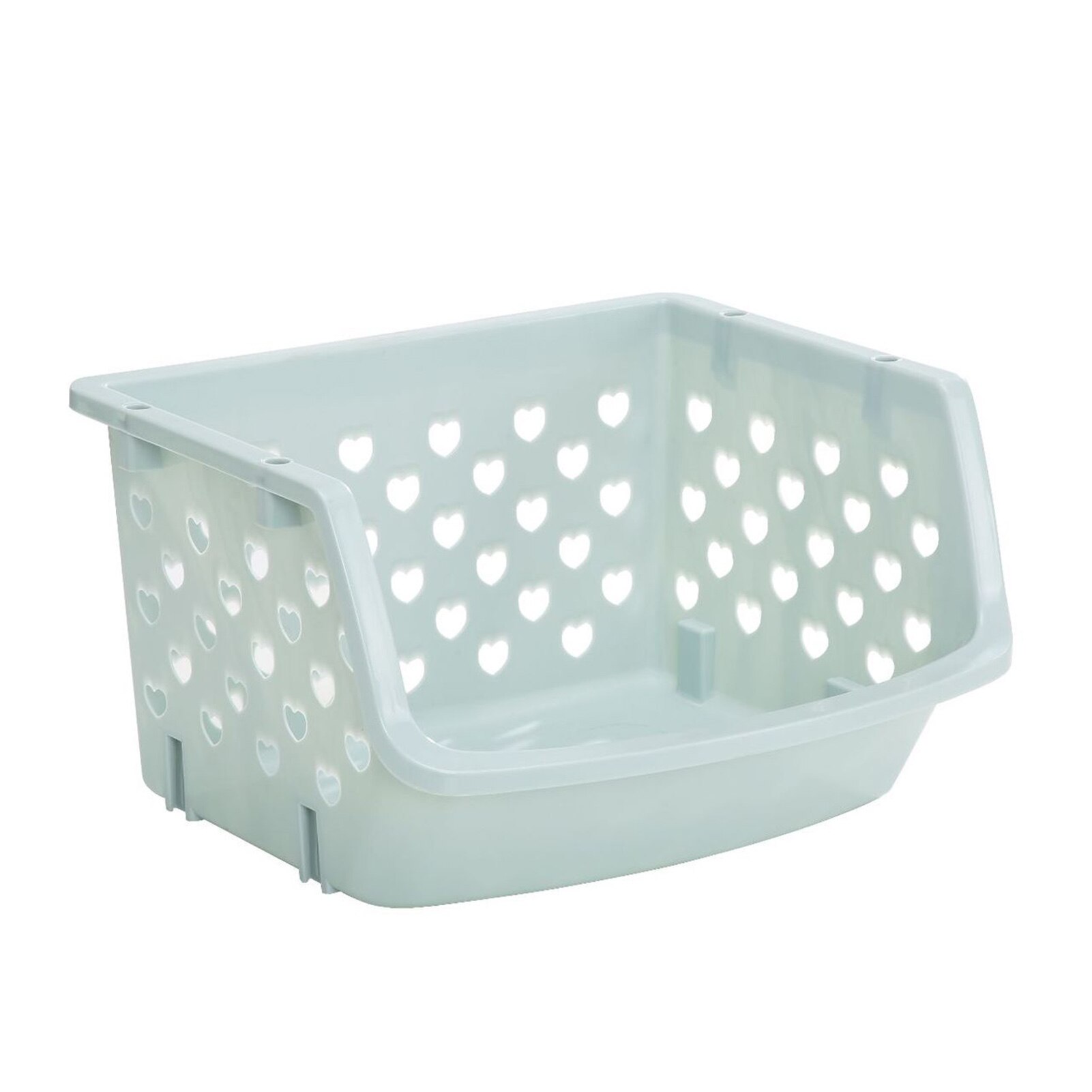Cesta de almacenamiento de plástico para cocina, organizador apilable de hueco multifuncional para verduras y frutas: Nordic Blue