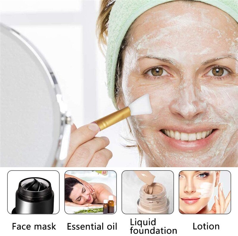 S'AGAPO 1PCS Face Beauty Silicone Facial Mask Brush Soft Head Silicone Brush Homemade Makeup Mask Application Brush