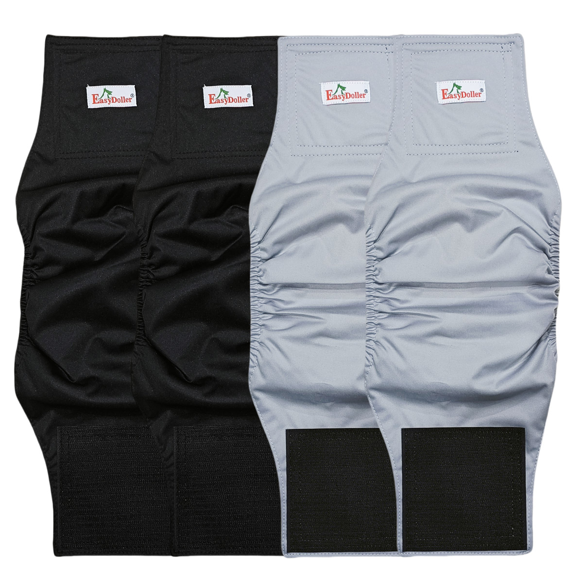 Couche-culotte lavable pour chien, 4 pièces, pantalon physiologique réutilisable pour animaux de compagnie, couche-culotte en tissu, bande ventrale, anti-fuite, pour l'entraînement: L / Rouge