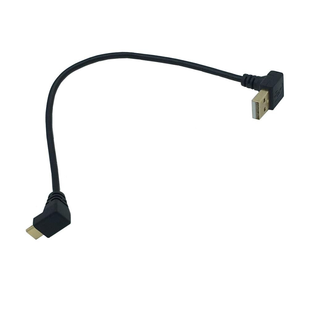 USB 2.0 A Male 90 Degrees Right Left Up Down angled Elbow to USB 3.1 Type C Elbow male Converter Data Sync Charging Cable
