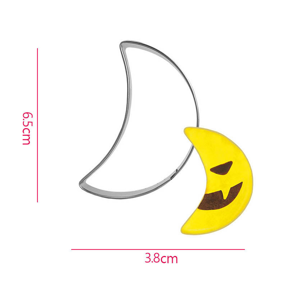 3D Cartoon Vorm Cookie Biscuit Diy Mold Rvs Cake Fondant Mold Keuken Bakvorm Cutter Tool Voor Halloween Decor: moon