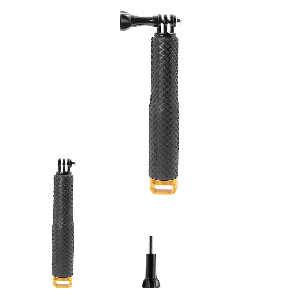 HONGDAK-Palo de Selfie de aleación de aluminio extensible, 48cm, para GoPro 10, 9, 8, 7, Insta360, SJCAM, buceo, monopié, teléfono móvil con Clip: Gold