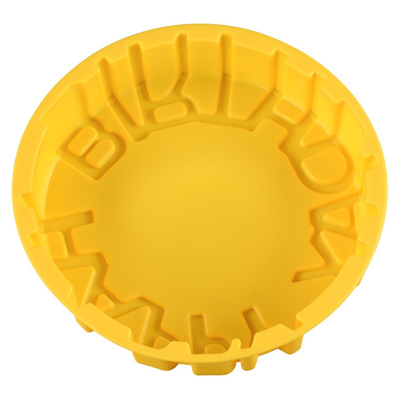 Silicone Mold Happy Birthday Round Cake Mold Pan Kitchen Baking Tools Mould Bread Pie Flan Tart Cakes Bakeware Decorating