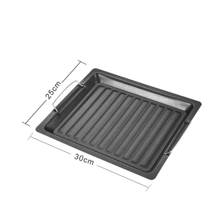 Non-stick Barbecue Frying Pan Bakeware Barbecue Tray Tray Barbecue Accessories Tool 30*25cm Thick Type