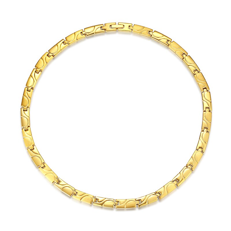 Hapiship-collar de acero inoxidable 316L para hombre y mujer, collar de poder de terapia de energía de germanio 264, de cumpleaños Bestfriend TG4617: Color dorado