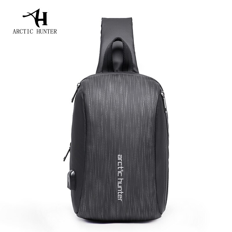 Arctic hunter casual usb waterdichte heren borsttas messenger bag jeugd zakelijke reistas grote capaciteit heren schoudertas: Zwart-c