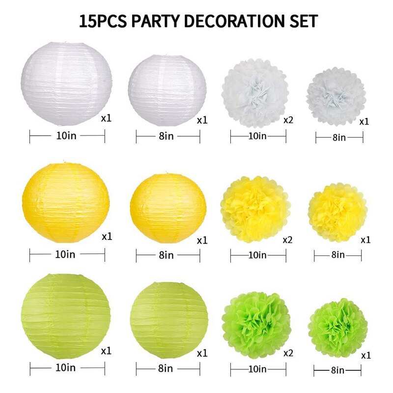 DIY Baby Shower Festival Party Supplies Wedding Birthday Tissue Paper Pom-poms Flower Ball Lanterns Set Decoration