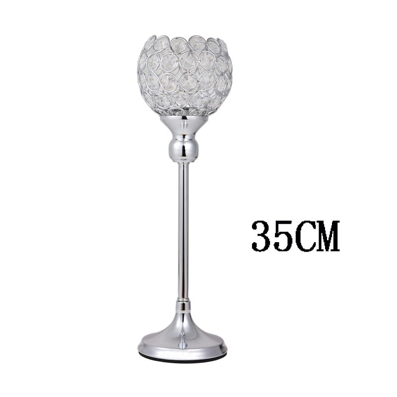 Candelabro de cristal para mesa de comedor, candelabros de Metal para decoración de bodas, Navidad y Halloween, 1 unidad: 35CM