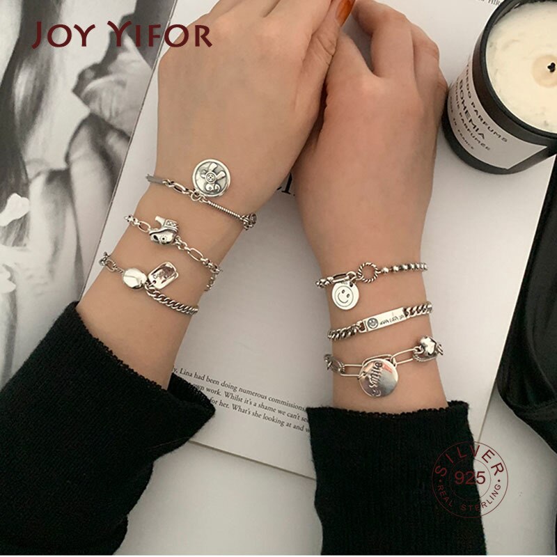 925 Sterling Zilveren Dikke Ketting Charm Armband Voor Vrouwen Vintage Handgemaakte Ronde Kaart Thai Zilveren Trendy Partij Sieraden