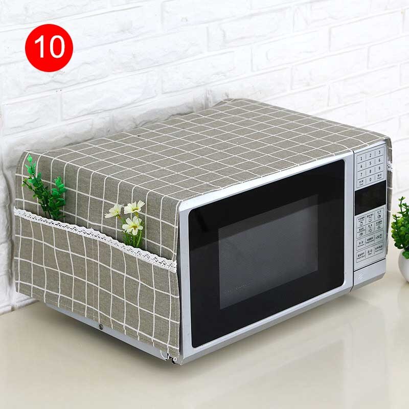Funda a prueba de polvo para horno microondas de 35x95cm con bolsillos, Fundas protectoras de tela para microondas OCT998: 10