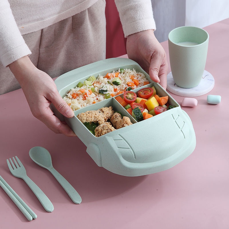 Children Tableware Plates Set Baby Feeding Dish Kids Crockery Split Plate Toddler Spoon Fork Bowl Kid Food Dishes Cutlery Gadget