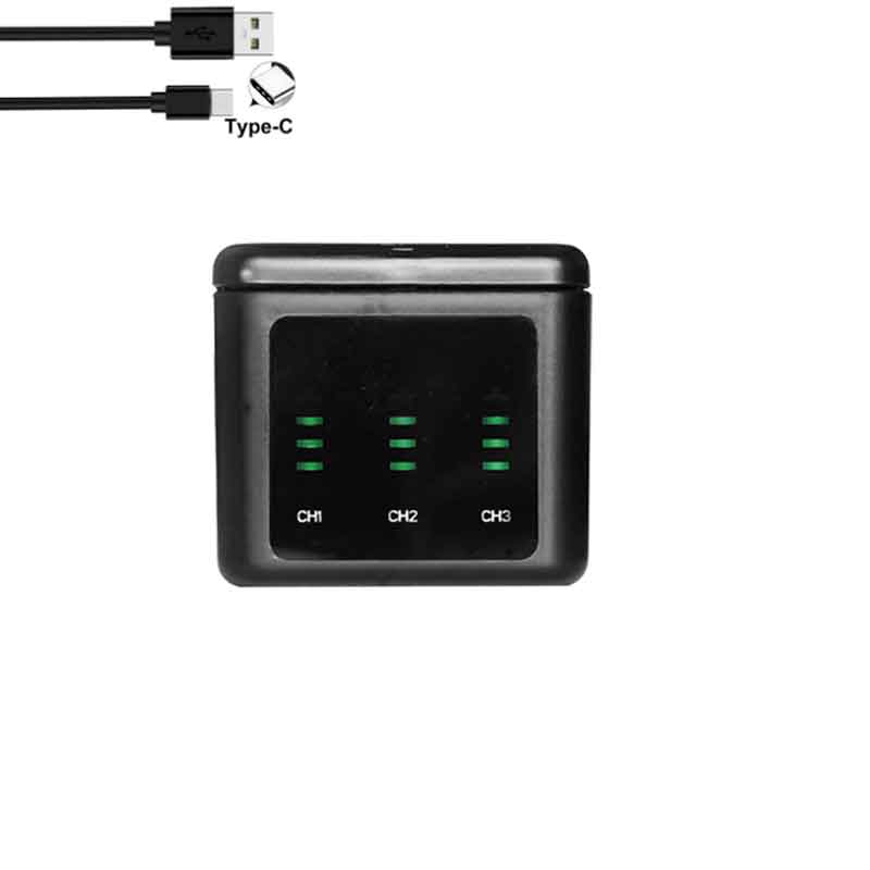 Boîtier de chargement de batterie GoPro 10 9, 3 voies, boîte de rangement de batterie 1980mAh, pour Go pro Hero 9 10, accessoires: charger