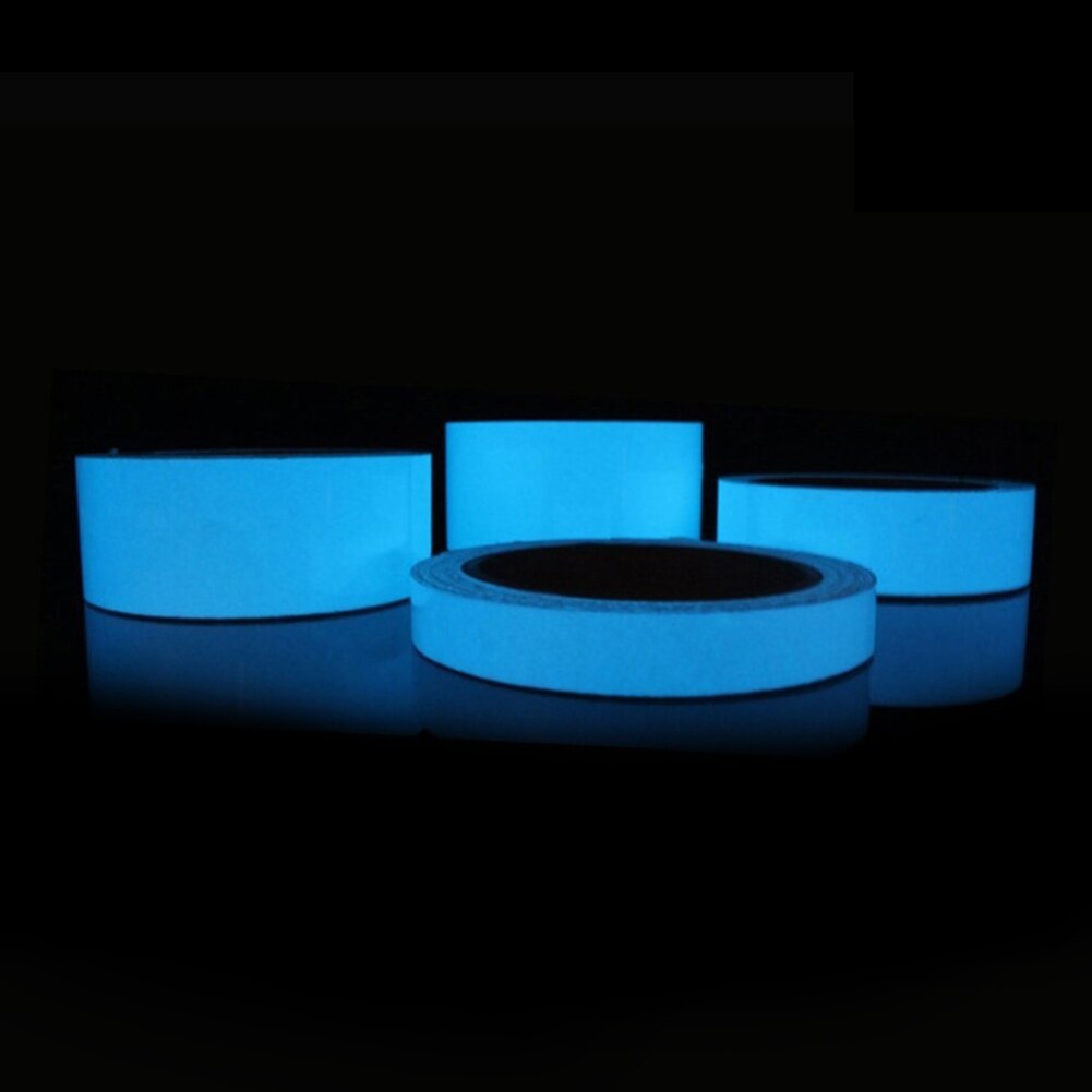 Bicycle reflective light tape self-adhesive paper detachable light-emitting tape fluorescent light bike warning tape reflector: Blue