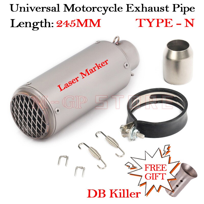 51MM Motorcycle Short Exhaust Slip On Universal Modified Moto Escape DB Killer Muffler For S1000RR Z900 CBR1000 R3 R25 MT07 MT09: TYPE-N