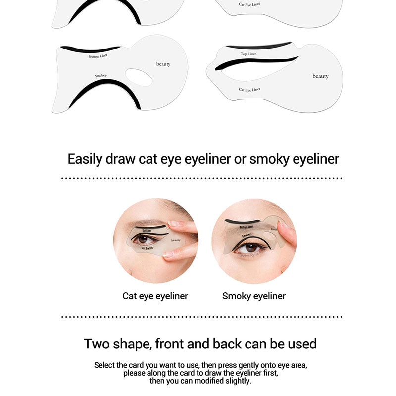 Rorasa 10 stk eyeliner stencil makeup cat liner pro makeup værktøj eyeliner øjenskygge stencils multifunktion skabelon