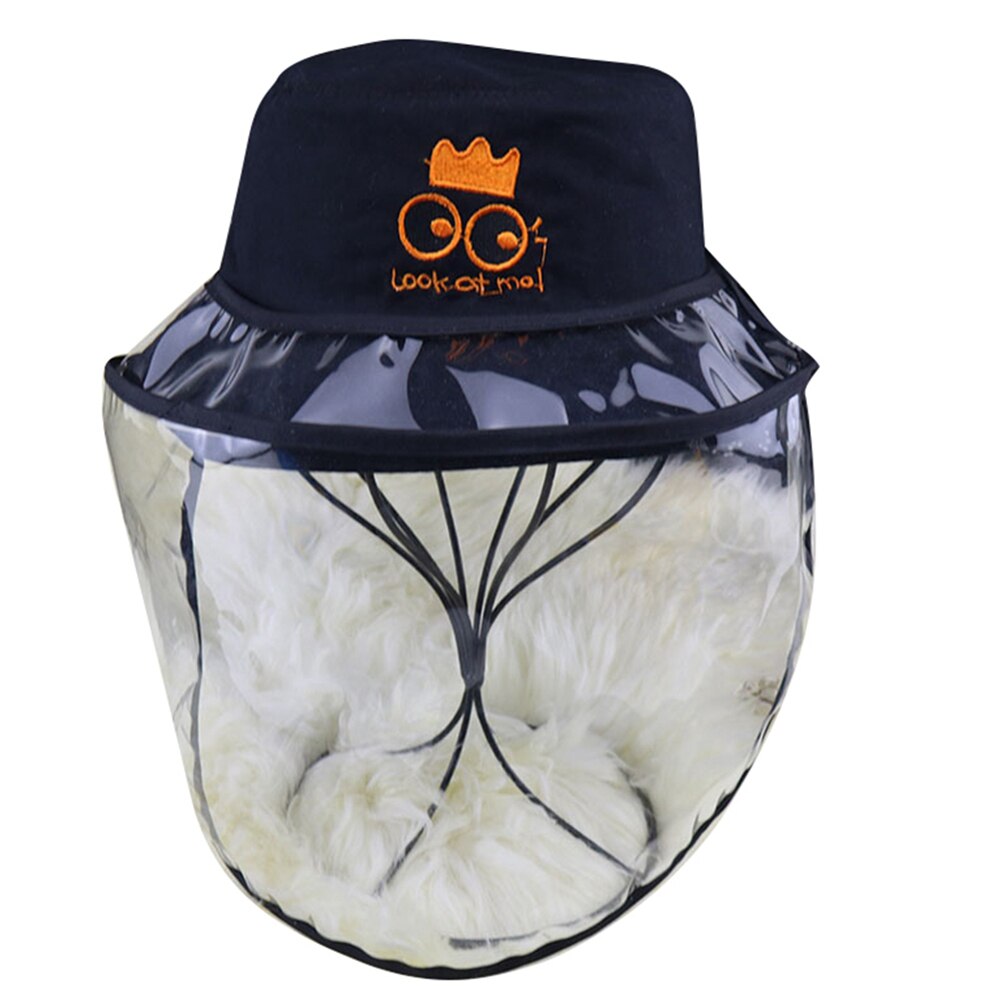 Skyddshatt barn barn tecknad söt hinkhatt anti-spott stänk uv vindmössor med genomskinlig ansiktsskärm: 3