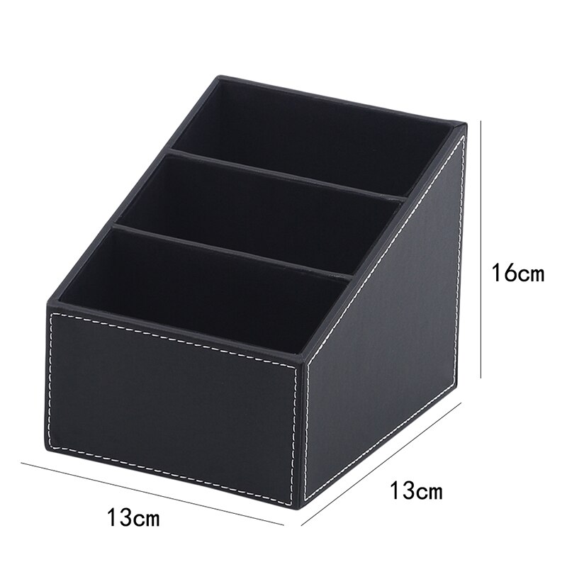 PU Leather Holder Storage Box Remote Control Organizer Desk Phone And TV
