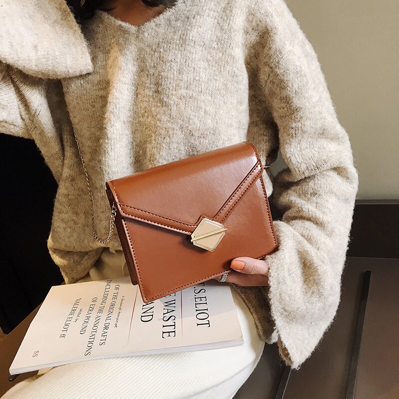 Women's Bag Mini Bag Lock Buckle Shoulder Bag Square Sling Bag All-match Chain Messenger Bag YUBAI