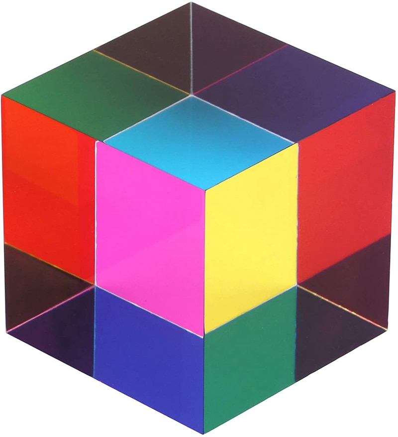 L40 Kbxlife Mixed Color Cube 47mm (1.9")Cube For Home Or Office Toy Science Learning Cube Easter Prism Desktop Toy Home Ornament
